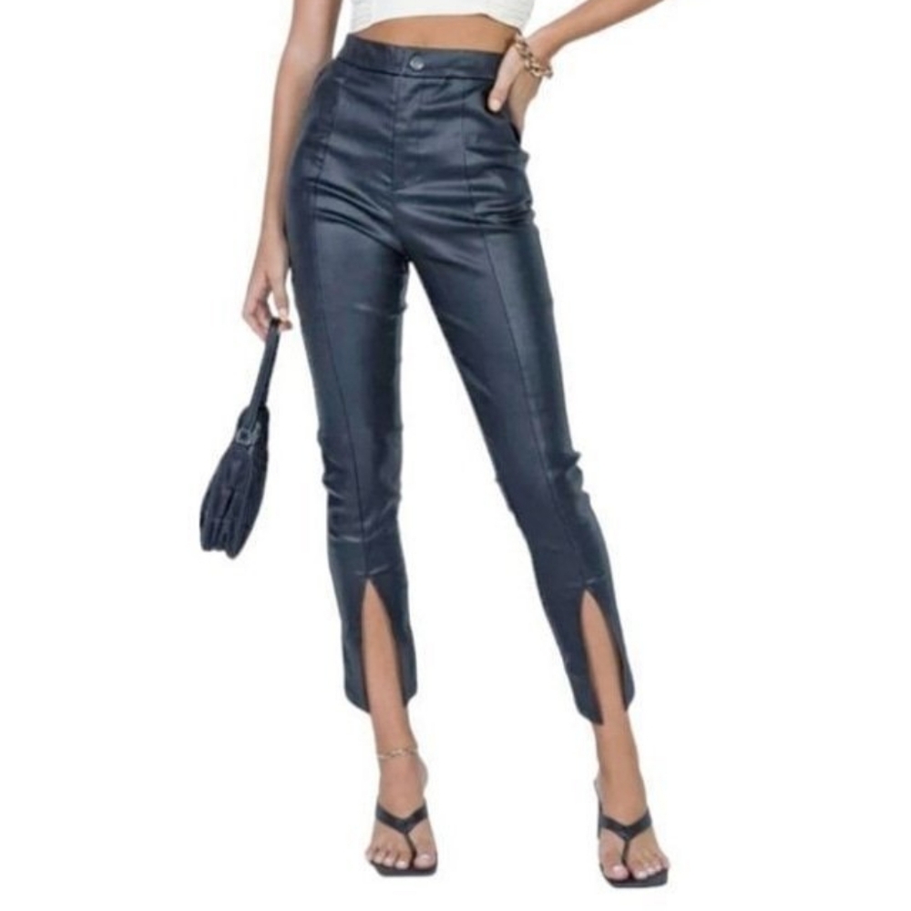 6 Princess Polly‎ Black Stretch Skinny Sateen Ryan Pants